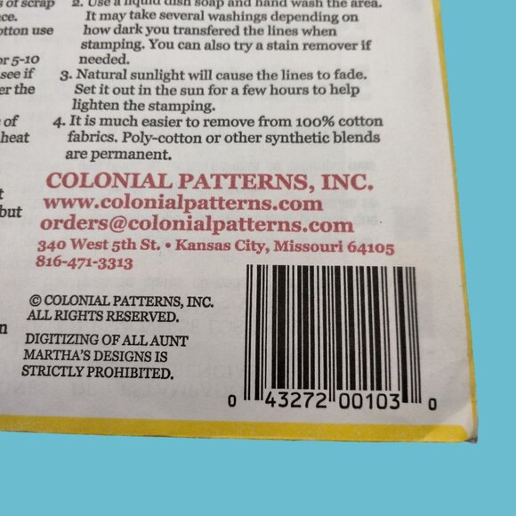 Aunt Marthas Iron-On Transfers Shaggy Maggie 3987 Colonial Patterns Raggedy Ann - Picture 4 of 4